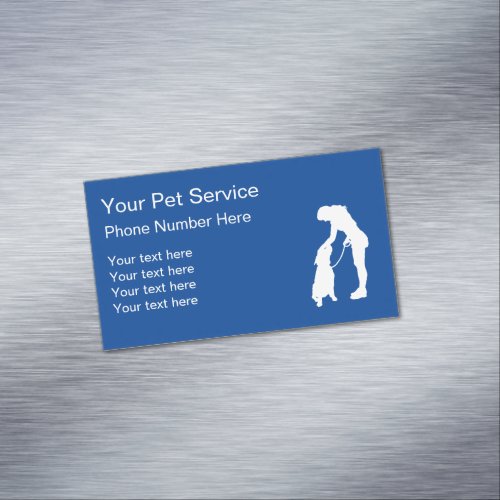 Pet Services Dog Trainer Or Sitter Business Card Magnet
