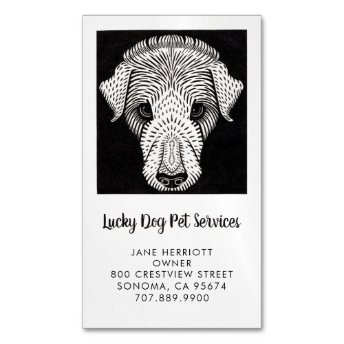 Pet Services Dog Walker Groomer Daycare  Business Card Magnet