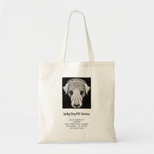 Pet Services Groomer Walker Daycare Business Card Tote Bag (Front)