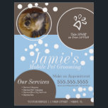 Pet Services Grooming Dog Bubbles Photo Flyer<br><div class="desc">Modern Flyers for Pet Grooming Business</div>