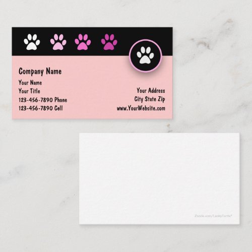 Pet Care Business Cards