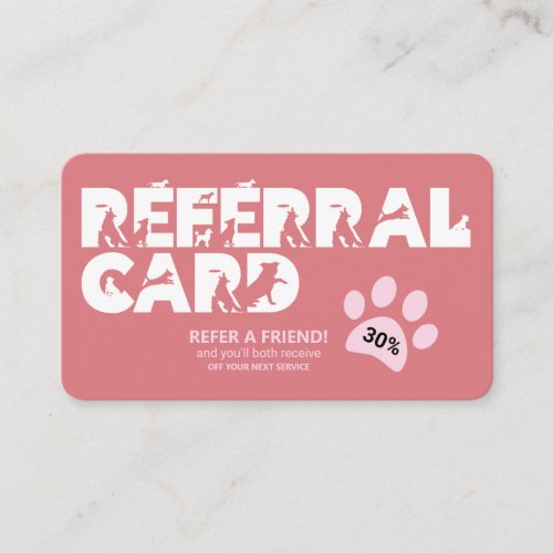 Pet Services Paw Print  Referral Card