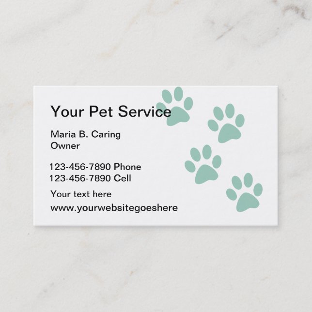 Pet Services Simple Business Cards (Front)
