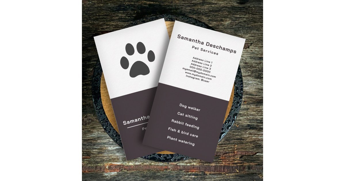 Pet Services Vertical Business Card Zazzle pet-services-vertical-business-card-zazzle