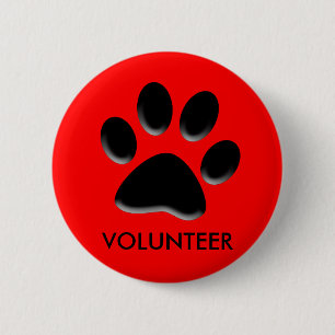 pet shelter, animal rescue, volunteer ID badge,pin Button