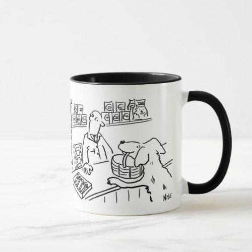 Pet Shop Dog carrying shopping basket Mug