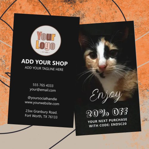 Pet Shop Modern Business Logo Discount Card