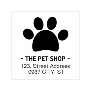 Pet Shop Pet Businness Paw rubber stamp