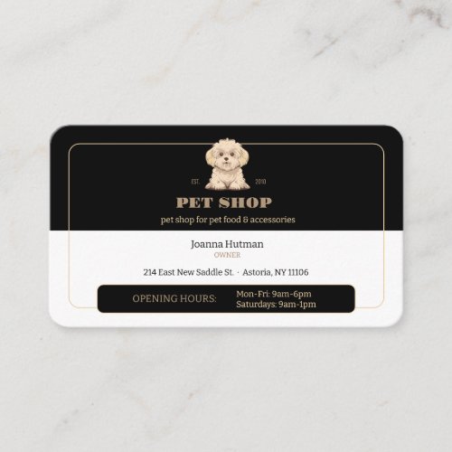 Pet Shop  Veterinarian Business Card