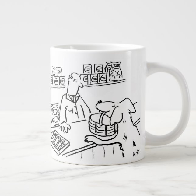 Pet Shop Worker Dog Shopping Giant Coffee Mug (Right)