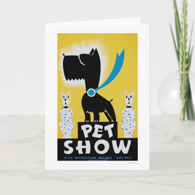 Pet Show Dog Cat 1937 WPA Card (Front)