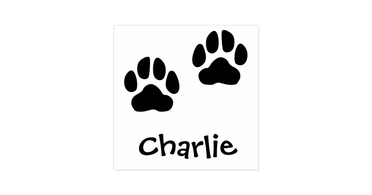 Pet Signature With Paw Print Stamp Charlie