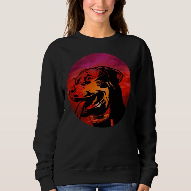 Pet Silhouette  Rottweiler Sweatshirt (Front)