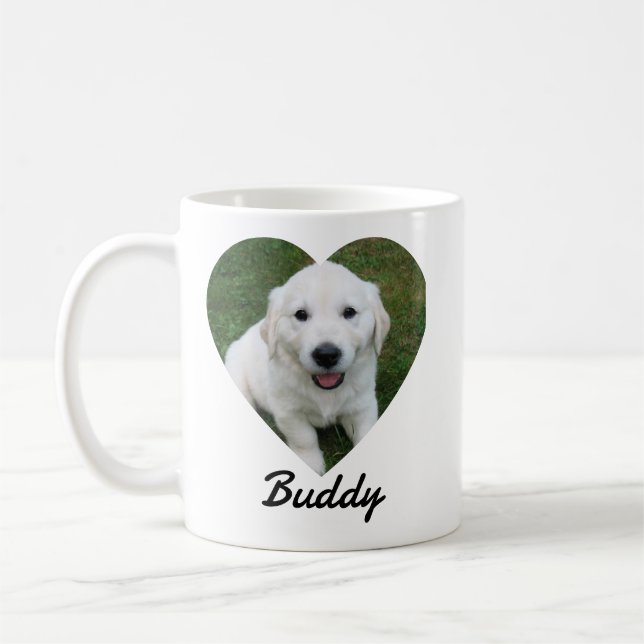 Pet Simple Photo Modern Custom  Coffee Mug (Left)