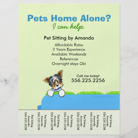 Pet Sitter Ad Yorkie Couch Green Tear Sheet