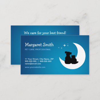 Pet Sitter Animal Care Vet Business Card by BluePlanet at Zazzle