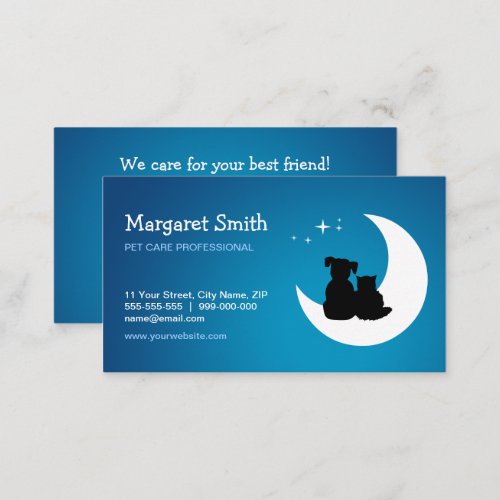 Pet Sitter Animal Care Vet business card