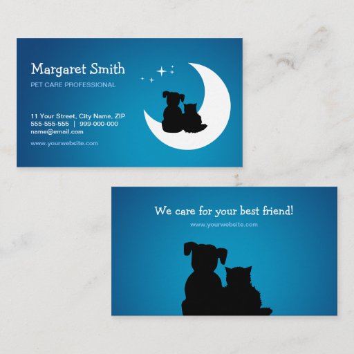 Customizable Pet Care / Pet Sitter business card