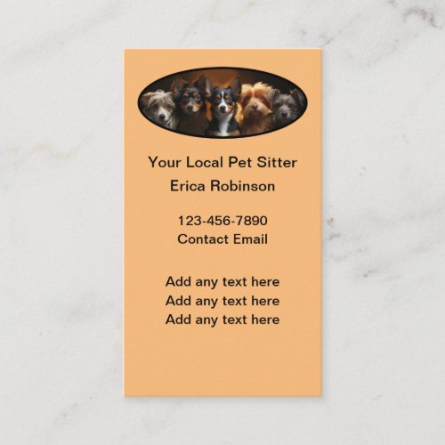 Pet Sitter Best Vertical Business Cards