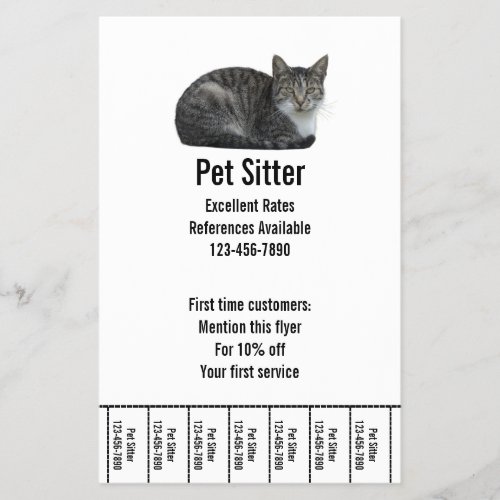 Pet Sitter Black and White Text Template Flyer