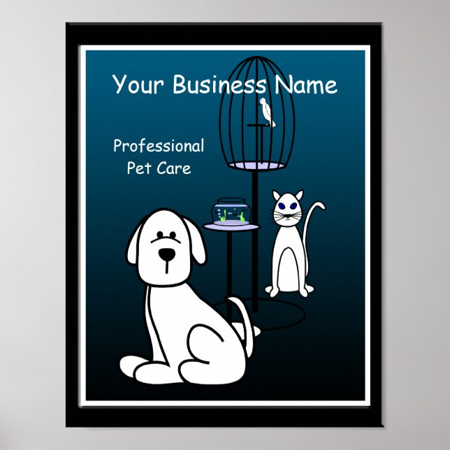 Pet Sitter Boarding Business Sign Poster (Front)