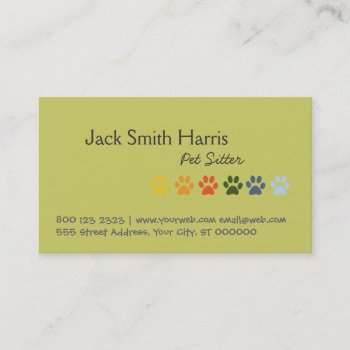 Pet Sitter Bold And Elegant Business Card by 911business at Zazzle
