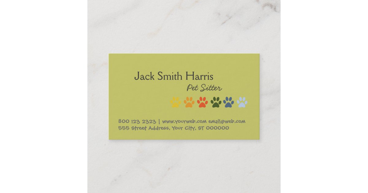 Pet Sitter Bold and Elegant Business Card | Zazzle