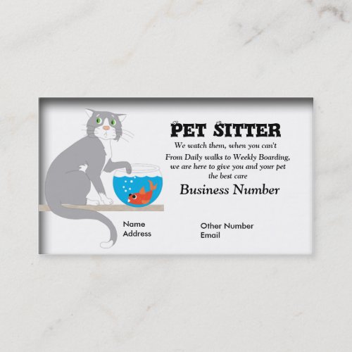 Pet sitter business card