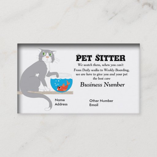 Customizable Pet sitter business card