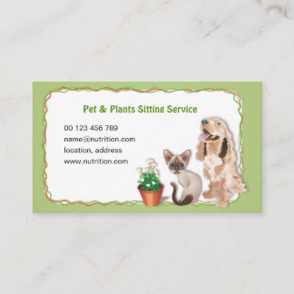 Pet Sitter Business Card. Dog & Cat care Service Card
