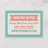Pet Sitter Business Card - Personalizable (Back)