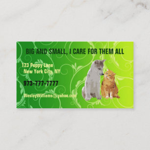 Pet sitter business cards