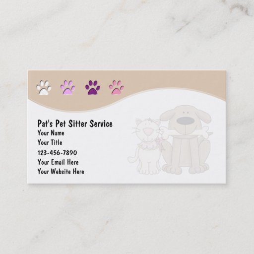 Customizable Pet Sitter Business Cards