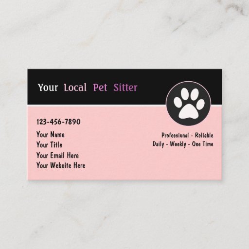 Customizable Pet Sitter Business Cards