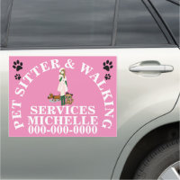 Pet sitter cute dog cat chic lady illustration her