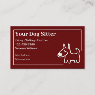 Pet Sitter Cute Dog Theme Business Card