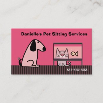 Pet Sitter Dog & Cat Business Card by PetProDesigns at Zazzle