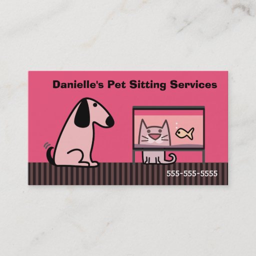 Customizable Pet Sitter Dog & Cat Business Card