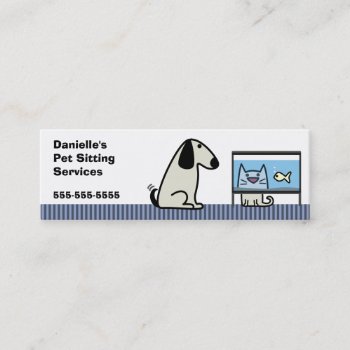 Pet Sitter Dog & Cat Mini Business Card by PetProDesigns at Zazzle