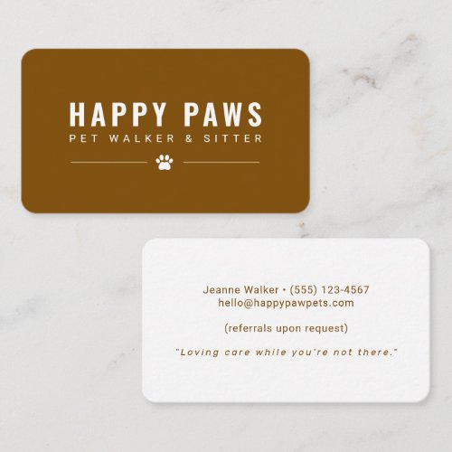 Pet Sitter & Dog Walker Business Card