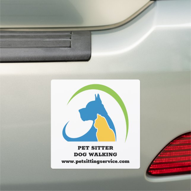 Pet Sitter Dog Walker Dog Cat Car Magnet (In Situ)