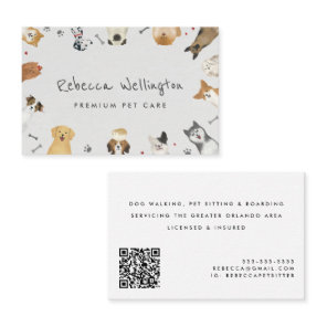 Pet Sitter Dog Walker Dog Grooming House Sitting Business Card