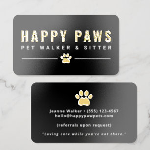 Pet Sitter & Dog Walker Foil Business Cards