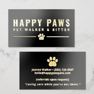 Pet Sitter & Dog Walker Foil Spot Gloss Business Cards