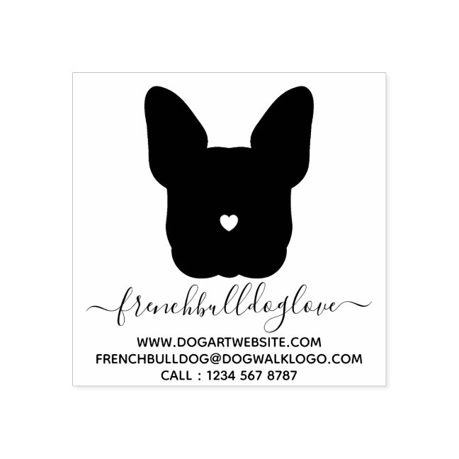 Pet Sitter Dog Walker French Bulldog Rubber Stamp