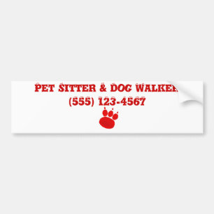 Pet Sitter & Dog Walker Paw Print Bumper Sticker