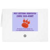 Pet Sitter & Dog Walker Paw Print Cards (Back Horizontal)