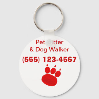 Pet Sitter & Dog Walker Paw Print Keychain