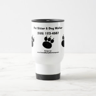 Pet Sitter & Dog Walker Paw Print Travel Mug