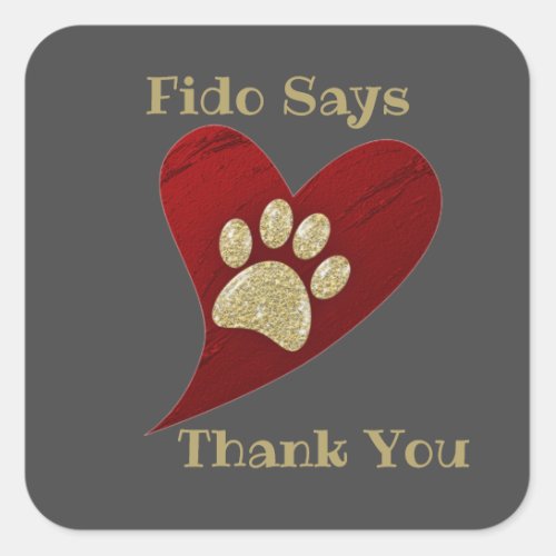 Pet Sitter Dog Walker Thank You Heart Appreciation Square Sticker